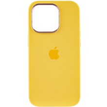 Чехол Silicone Case Metal Buttons (AA) для Apple iPhone 13 Pro Max (6.7") – Желтый