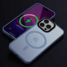 TPU+PC чехол Metal Buttons with MagSafe Colorful для Apple iPhone 13 Pro Max (6.7") – Голубой