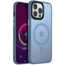 TPU+PC чехол Metal Buttons with MagSafe Colorful для Apple iPhone 13 Pro Max (6.7") – Голубой