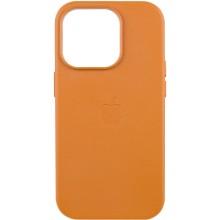 Шкіряний чохол Leather Case (AAA) with MagSafe and Animation для Apple iPhone 13 Pro Max (6.7") (Гірчичний)