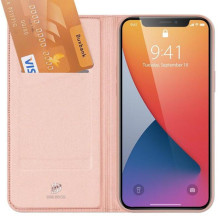 Чехол-книжка Dux Ducis с карманом для визиток для Apple iPhone 13 Pro Max (6.7") – Rose Gold