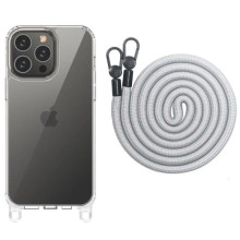 Чохол TPU Transparent with Straps для Apple iPhone 13 Pro Max (6.7") – Сірий
