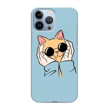 Чохол на Ейпл 13 Про Макс з Котиками (VPrint) (Котик в окулярах)