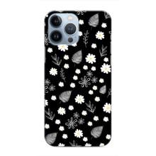 Чехлы с тематикой "ЦВЕТЫ" на iPhone 13 Pro Max (цветение на чорном)