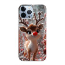 Яркий чехол для iPhone 13 Pro Max с Зимними Оленятами