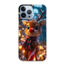 Яркий чехол для iPhone 13 Pro Max с Зимними Оленятами – Олень в шарфе