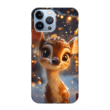 Яркий чехол для iPhone 13 Pro Max с Зимними Оленятами – Оленёнок среди гирлянд
