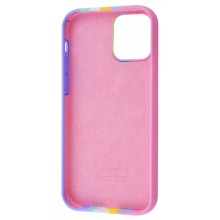 Чехол Silicone case Full Rainbow для Apple iPhone 13 Pro (6.1") – Розовый