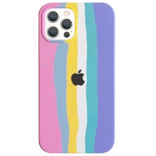 Чохол Silicone case Full Rainbow для Apple iPhone 13 Pro (6.1") – Рожевий