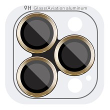 Защитное стекло Metal Classic на камеру (в упак.) для Apple iPhone 13 Pro / 13 Pro Max – Золотой
