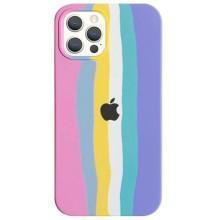 Чехол Silicone case Full Rainbow для Apple iPhone 13 Pro (6.1") – Розовый