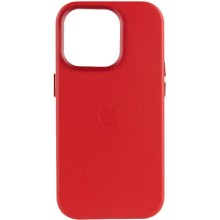 Шкіряний чохол Leather Case (AA Plus) with MagSafe для Apple iPhone 13 Pro (6.1") – Crimson