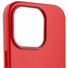 Шкіряний чохол Leather Case (AA Plus) with MagSafe для Apple iPhone 13 Pro (6.1") – Crimson