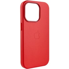 Кожаный чехол Leather Case (AA Plus) with MagSafe для Apple iPhone 13 Pro (6.1") – Crimson