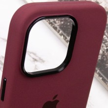 Чохол Silicone Case Metal Buttons (AA) для Apple iPhone 13 Pro (6.1") – Бордовий