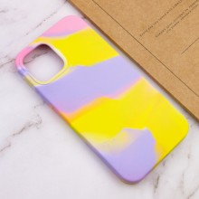 Чехол Silicone case full Aquarelle для Apple iPhone 13 Pro (6.1") – Сиренево-желтый