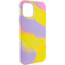 Чехол Silicone case full Aquarelle для Apple iPhone 13 Pro (6.1") – Сиренево-желтый