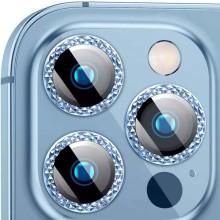 Защитное стекло Metal Shine на камеру (в упак.) для Apple iPhone 13 Pro / 13 Pro Max – Голубой