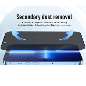 Защитное 2.5D стекло Blueo Full Cover Anti-Peep для Apple iPhone 13 Pro / 13 / 14 / 16e / 17e (6.1") – Черный