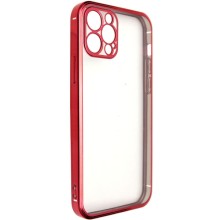Прозрачный силиконовый чехол глянцевая окантовка Full Camera для Apple iPhone 13 Pro (6.1") – Красный