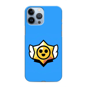 Бампер (ТПУ) с принтом Brawl Stars на Айфон 13 Про (Значок)