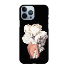 Чехлы (ART) Цветы на iPhone 13 Pro (VPrint) (Белые цветы)