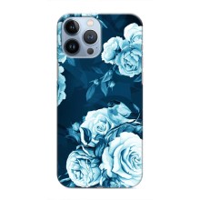 Чехлы (ART) Цветы на iPhone 13 Pro (VPrint) (Голубые Бутоны)