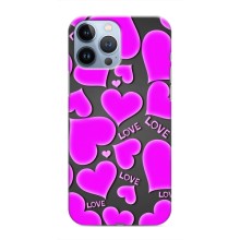 Чехлы для любимой на Айфон 13 Про (VPrint) (Pink hearts)