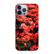 Чехлы с Цветами для iPhone 13 Pro (VPrint) (Цветы красные)