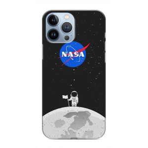 Силиконовый бампер с принтом "Наса" на iPhone 13 Pro (Космонавт NASA)