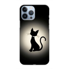 Чехол с принтом для iPhone 13 Pro (AlphaPrint) Модные коты – Силуэт котика