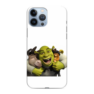 Печатный чехол с принтом Шрек для iPhone 13 Pro – Шрек осел и кот