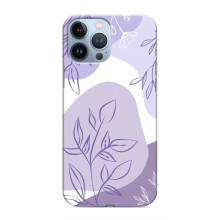 Силиконовый чехол с принтом в цветах на iPhone 13 Pro (Фиолетовый дизайн)