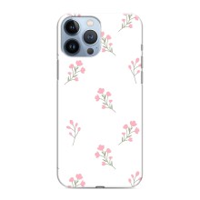 Чохол з розовим принтом для iPhone 13 Pro (Рожеві квіти)