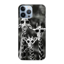 Силіконовий чохол з КАРТИНКАМИ літо для iPhone 13 Pro (AlphaPrint) (Жирафи в окулярах)