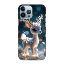 Яркий чехол для iPhone 13 Pro с Зимними Оленятами – Блистающий оленёнок