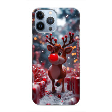 Яркий чехол для iPhone 13 Pro с Зимними Оленятами – Олень среди подарков