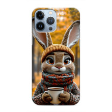 Печатный чехол «Зверята с кофе» для iPhone 13 Pro – Зайчик с кофе