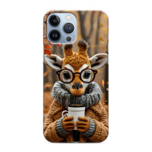 Печатный чехол «Зверята с кофе» для iPhone 13 Pro – Жираф с кофе