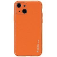 Кожаный чехол Xshield для Apple iPhone 13 (6.1") – Оранжевый