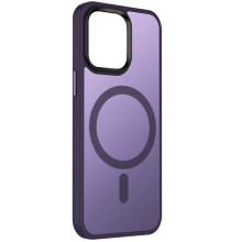 TPU+PC чехол Metal Buttons with MagSafe Colorful для Apple iPhone 13 (6.1") – Темно-фиолетовый