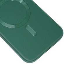 Кожаный чехол Bonbon Leather Metal Style with MagSafe для Apple iPhone 13 (6.1") – Зеленый