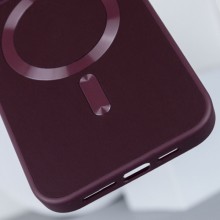 Кожаный чехол Bonbon Leather Metal Style with MagSafe для Apple iPhone 13 (6.1") – Бордовый