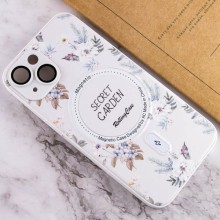 TPU+PC чехол Secret Garden with MagSafe для Apple iPhone 13 (6.1") – White