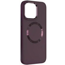 TPU чехол Bonbon Metal Style with MagSafe для Apple iPhone 13 (6.1") (Бордовый)