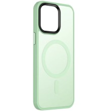 TPU+PC чехол Metal Buttons with MagSafe Colorful для Apple iPhone 13 (6.1") (Мятный)