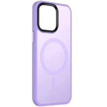 TPU+PC чехол Metal Buttons with MagSafe Colorful для Apple iPhone 13 (6.1") (Сиреневый)