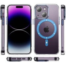 Чохол TPU+PC Colorful with MagSafe для Apple iPhone 13 (6.1") – Blue