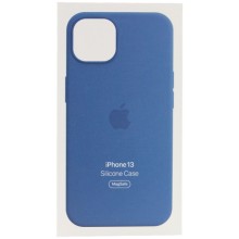 Чохол Silicone case (AAA) full with Magsafe and Animation для Apple iPhone 13 (6.1") – Синій