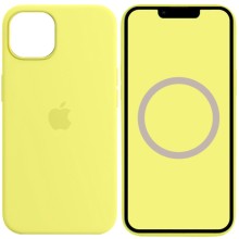 Чохол Silicone case (AAA) full with Magsafe and Animation для Apple iPhone 13 (6.1") – Жовтий